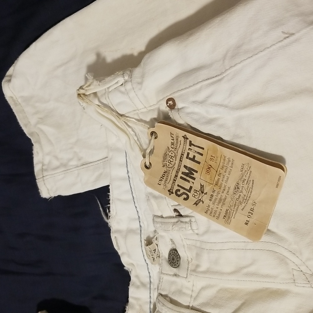 Ralph Lauren Slim Fit NWT White RRL 27x34 Vintage Distressed - Picture 10 of 17